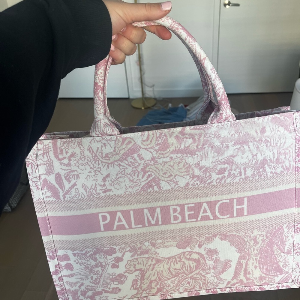Pink Tote Bag palm beach